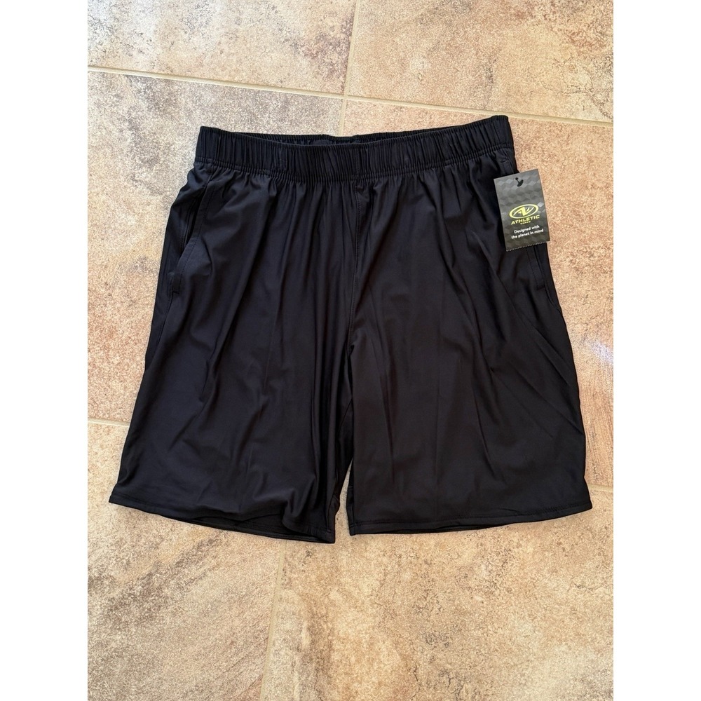 Athletic Works Men's Jersey Knit Shorts Black 9" Inseam Size M (32-34) NWT